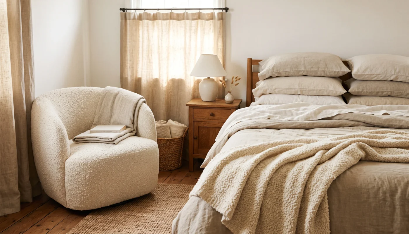 20 Bouclé and Linen Texture Ideas for a Cozy Home